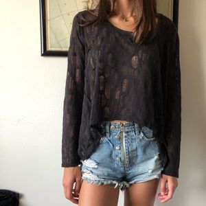 UO Silence + Noise Black Top